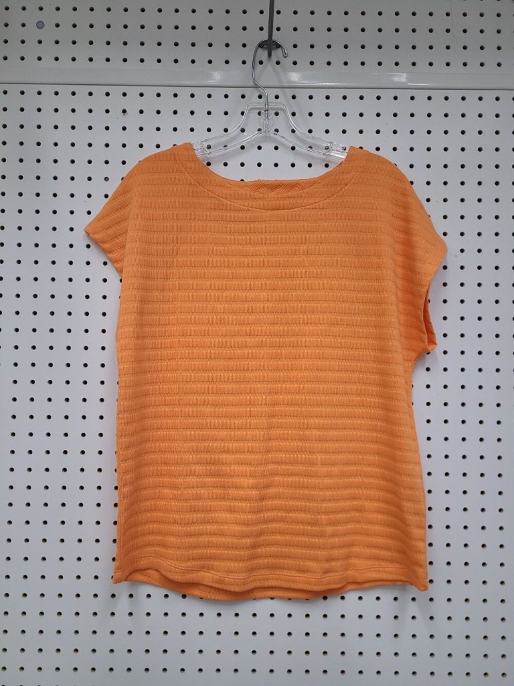 Soft Surroundings Orange Textured Short Sleeve Top Womens S Casual Lightweight